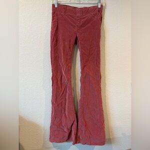 We The Free Red Pull On Corduroy Retro Flare Pants - 26